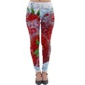 Red Strawberries Water Squirt Strawberry Fresh Splash Drops Lightweight Velour Leggings View1