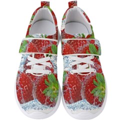 Red Strawberries Water Squirt Strawberry Fresh Splash Drops Men s Velcro Strap Shoes by B30l