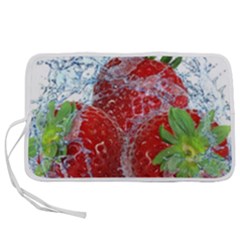 Red Strawberries Water Squirt Strawberry Fresh Splash Drops Pen Storage Case (m) by B30l