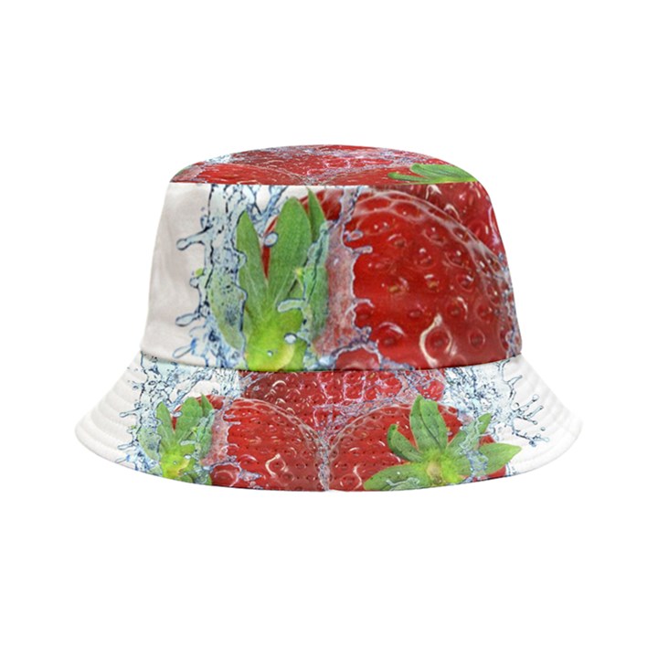 Red Strawberries Water Squirt Strawberry Fresh Splash Drops Inside Out Bucket Hat