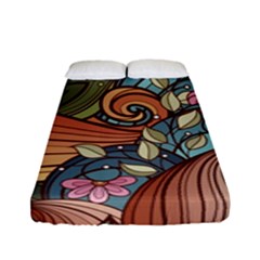 Multicolored Flower Decor Flowers Patterns Leaves Colorful Fitted Sheet (full/ Double Size)