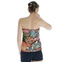 Multicolored Flower Decor Flowers Patterns Leaves Colorful Strapless Top View2