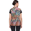 Multicolored Flower Decor Flowers Patterns Leaves Colorful Women s Puffer Vest View2