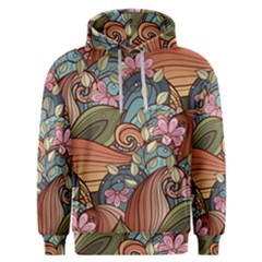 Multicolored Flower Decor Flowers Patterns Leaves Colorful Men s Overhead Hoodie