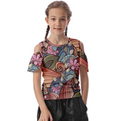 Multicolored Flower Decor Flowers Patterns Leaves Colorful Kids  Butterfly Cutout Tee by B30l