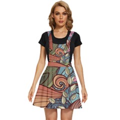 Multicolored Flower Decor Flowers Patterns Leaves Colorful Apron Dress by B30l