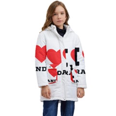 I Love Brandy Kids  Hooded Longline Puffer Jacket by ilovewhateva