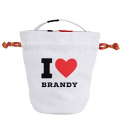 I Love Brandy Drawstring Bucket Bag by ilovewhateva