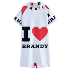 I Love Brandy Kids  Boyleg Half Suit Swimwear by ilovewhateva