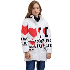 I Love Brown Sugar Kids  Hooded Longline Puffer Jacket by ilovewhateva