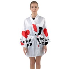 I Love Brown Sugar Long Sleeve Satin Kimono by ilovewhateva