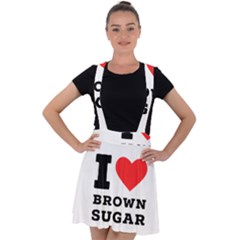 I Love Brown Sugar Velvet Suspender Skater Skirt by ilovewhateva