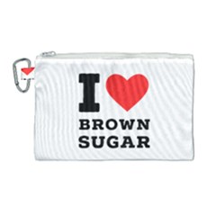 I Love Brown Sugar Canvas Cosmetic Bag (large) by ilovewhateva