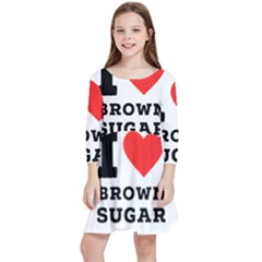 I Love Brown Sugar Kids  Quarter Sleeve Skater Dress by ilovewhateva