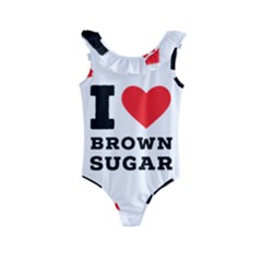 I Love Brown Sugar Kids  Frill Swimsuit by ilovewhateva