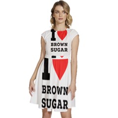 I Love Brown Sugar Cap Sleeve High Waist Dress by ilovewhateva