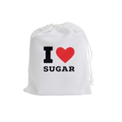 I Love Sugar  Drawstring Pouch (large) by ilovewhateva