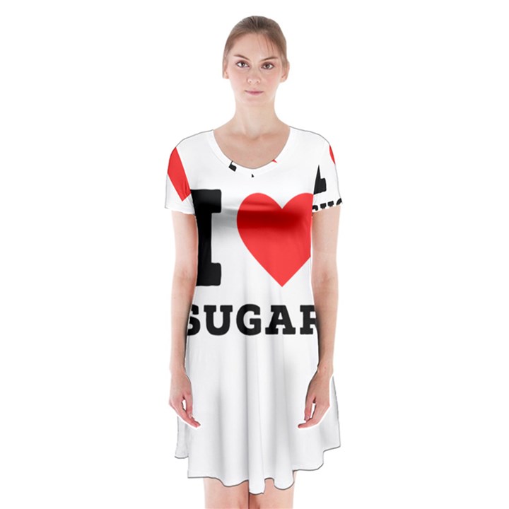 I love sugar  Short Sleeve V-neck Flare Dress