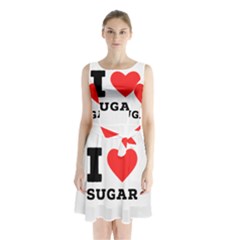 I Love Sugar  Sleeveless Waist Tie Chiffon Dress by ilovewhateva