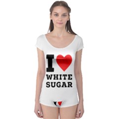 I Love White Sugar Boyleg Leotard  by ilovewhateva