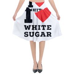 I Love White Sugar Flared Midi Skirt by ilovewhateva