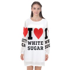 I Love White Sugar Long Sleeve Chiffon Shift Dress  by ilovewhateva