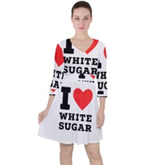 I Love White Sugar Quarter Sleeve Ruffle Waist Dress by ilovewhateva