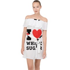 I Love White Sugar Off Shoulder Chiffon Dress by ilovewhateva