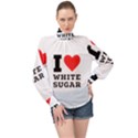 I love white sugar High Neck Long Sleeve Chiffon Top View1