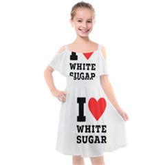 I Love White Sugar Kids  Cut Out Shoulders Chiffon Dress by ilovewhateva