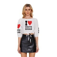 I Love White Sugar Mid Sleeve Drawstring Hem Top by ilovewhateva