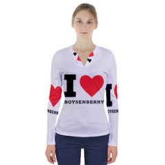 I Love Boysenberry  V-neck Long Sleeve Top by ilovewhateva