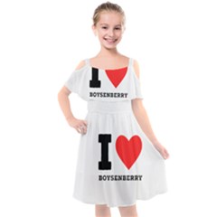 I Love Boysenberry  Kids  Cut Out Shoulders Chiffon Dress by ilovewhateva