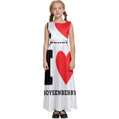 I Love Boysenberry  Kids  Satin Sleeveless Maxi Dress by ilovewhateva