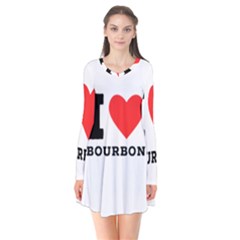 I Love Bourbon  Long Sleeve V-neck Flare Dress by ilovewhateva