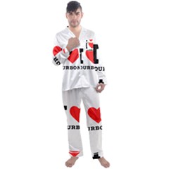 I Love Bourbon  Men s Long Sleeve Satin Pajamas Set by ilovewhateva