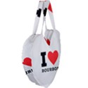 I love bourbon  Giant Heart Shaped Tote View4