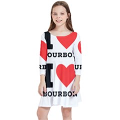 I Love Bourbon  Kids  Quarter Sleeve Skater Dress by ilovewhateva