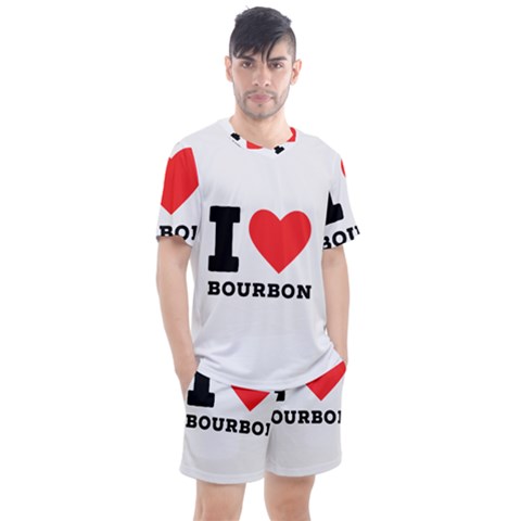 I Love Bourbon  Men s Mesh Tee And Shorts Set by ilovewhateva