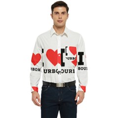 I Love Bourbon  Men s Long Sleeve Pocket Shirt  by ilovewhateva