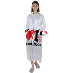 I Love Bourbon  Maxi Satin Kimono by ilovewhateva