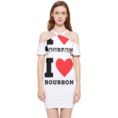 I Love Bourbon  Shoulder Frill Bodycon Summer Dress by ilovewhateva