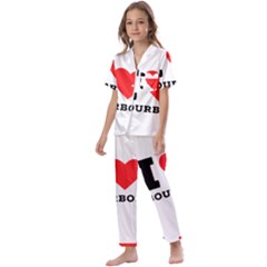 I Love Bourbon  Kids  Satin Short Sleeve Pajamas Set by ilovewhateva