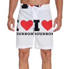 I Love Bourbon  Men s Beach Shorts by ilovewhateva