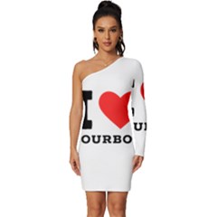 I Love Bourbon  Long Sleeve One Shoulder Mini Dress by ilovewhateva