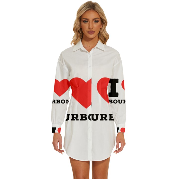 I love bourbon  Womens Long Sleeve Shirt Dress