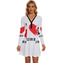 I love bourbon  Long Sleeve Deep V Mini Dress  View1