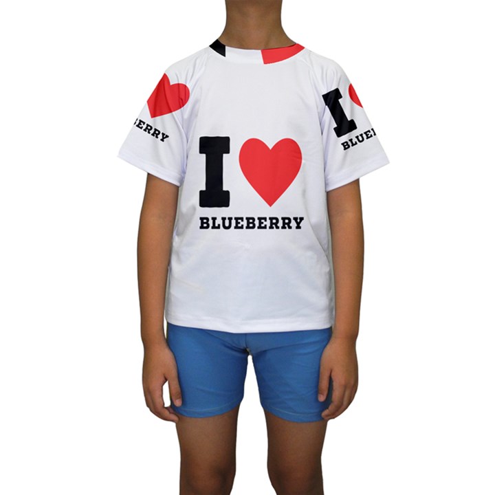 I love blueberry  Kids  Short Sleeve Swimwear