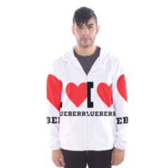 I Love Blueberry  Men s Hooded Windbreaker by ilovewhateva