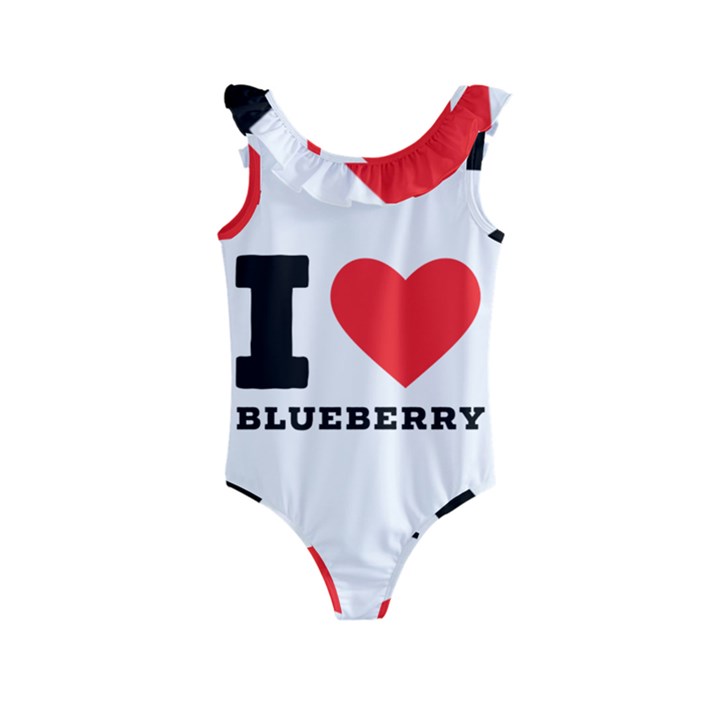 I love blueberry  Kids  Frill Swimsuit